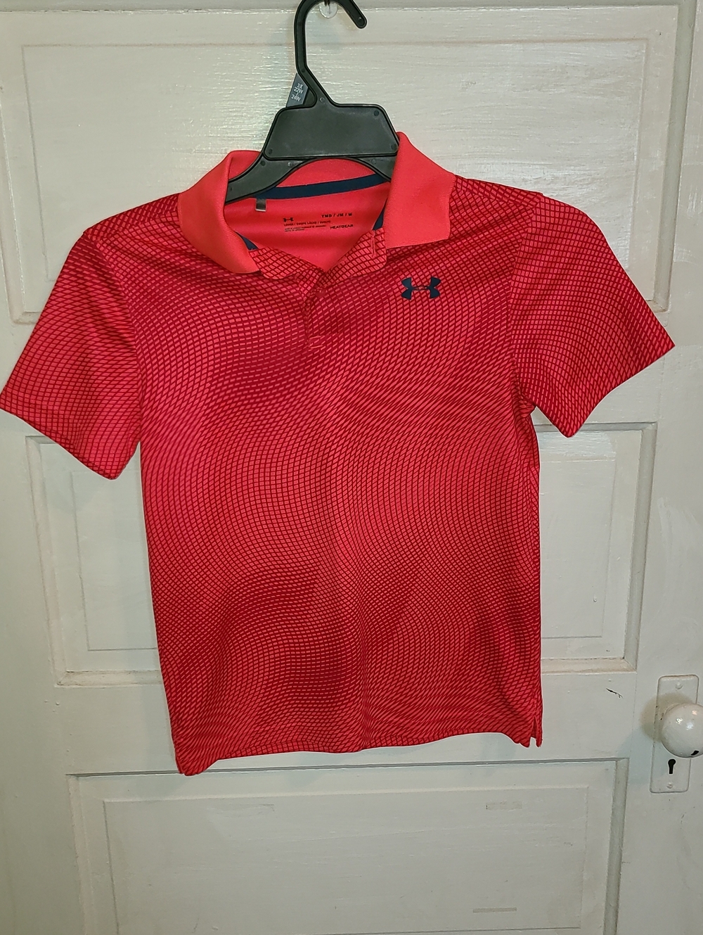 Under Armour Kids Red Geometric Performance Polo